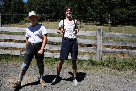 Yanek and Sam in Southern Chile doing their 'Encyclopedia Brown' 